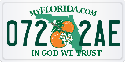 FL license plate 0722AE