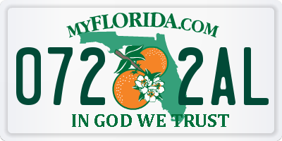 FL license plate 0722AL
