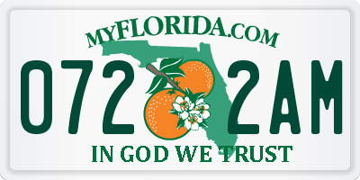 FL license plate 0722AM