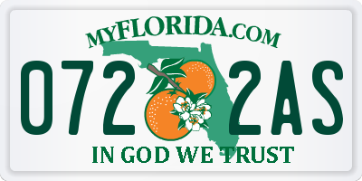 FL license plate 0722AS