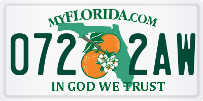 FL license plate 0722AW