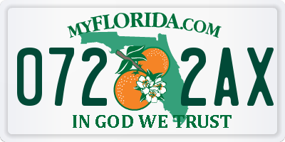 FL license plate 0722AX