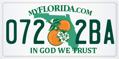 FL license plate 0722BA