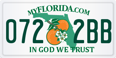 FL license plate 0722BB