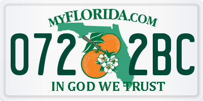 FL license plate 0722BC