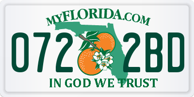FL license plate 0722BD