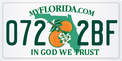 FL license plate 0722BF