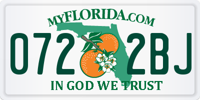 FL license plate 0722BJ