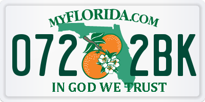 FL license plate 0722BK