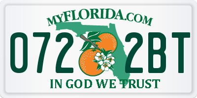 FL license plate 0722BT