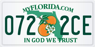 FL license plate 0722CE