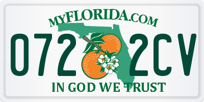 FL license plate 0722CV
