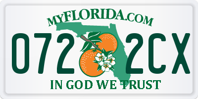 FL license plate 0722CX
