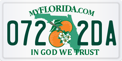 FL license plate 0722DA