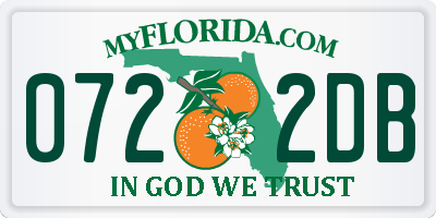 FL license plate 0722DB