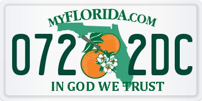 FL license plate 0722DC