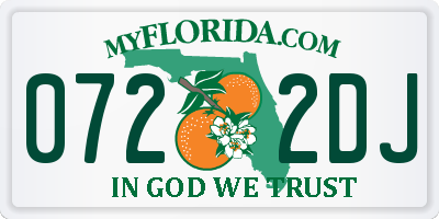 FL license plate 0722DJ