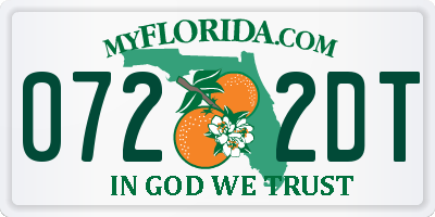 FL license plate 0722DT