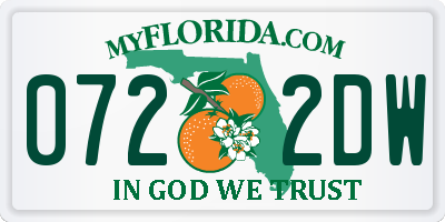 FL license plate 0722DW