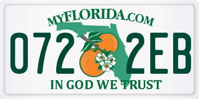 FL license plate 0722EB