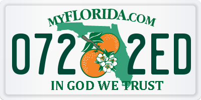 FL license plate 0722ED