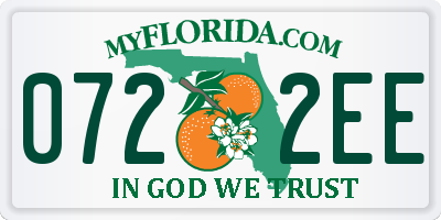 FL license plate 0722EE