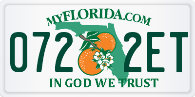 FL license plate 0722ET