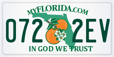 FL license plate 0722EV