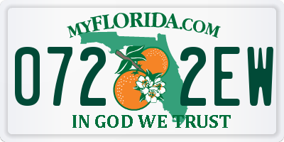 FL license plate 0722EW