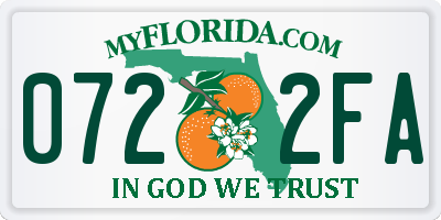 FL license plate 0722FA