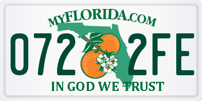 FL license plate 0722FE