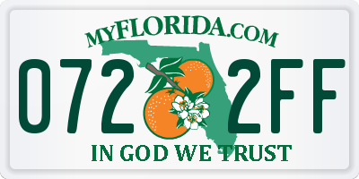 FL license plate 0722FF