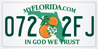 FL license plate 0722FJ