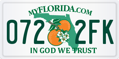 FL license plate 0722FK