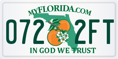 FL license plate 0722FT
