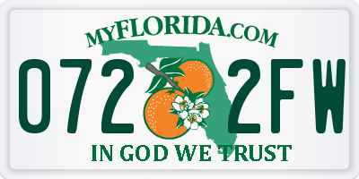 FL license plate 0722FW