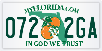 FL license plate 0722GA