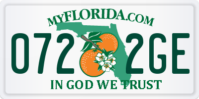 FL license plate 0722GE