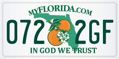 FL license plate 0722GF