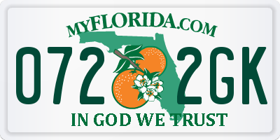 FL license plate 0722GK