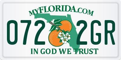 FL license plate 0722GR