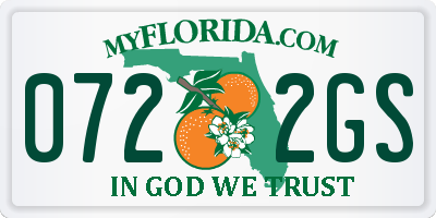 FL license plate 0722GS