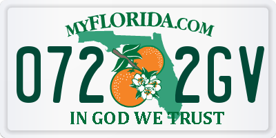 FL license plate 0722GV