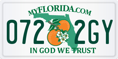 FL license plate 0722GY