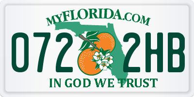 FL license plate 0722HB