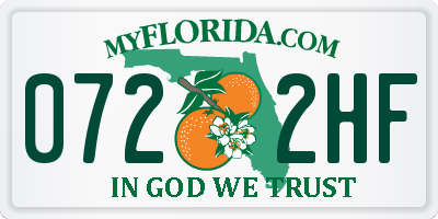 FL license plate 0722HF