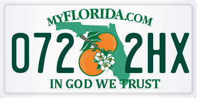 FL license plate 0722HX
