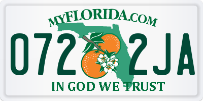 FL license plate 0722JA