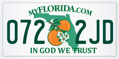 FL license plate 0722JD