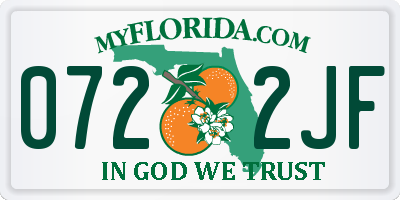 FL license plate 0722JF